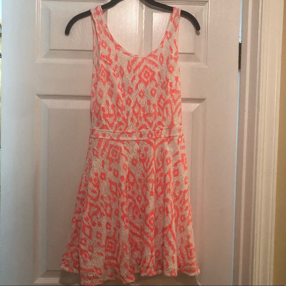 Super cute coral and white dress
